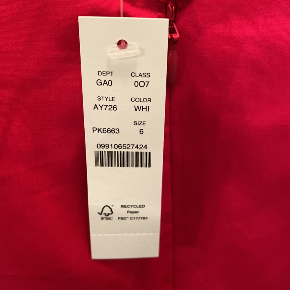 NWT-J.Crew V-back puff-sleeve stretch cotton poplin top in Wild Hibiscus - Picture 6 of 6